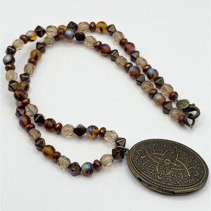 Lenore Solmo beaded locket necklace